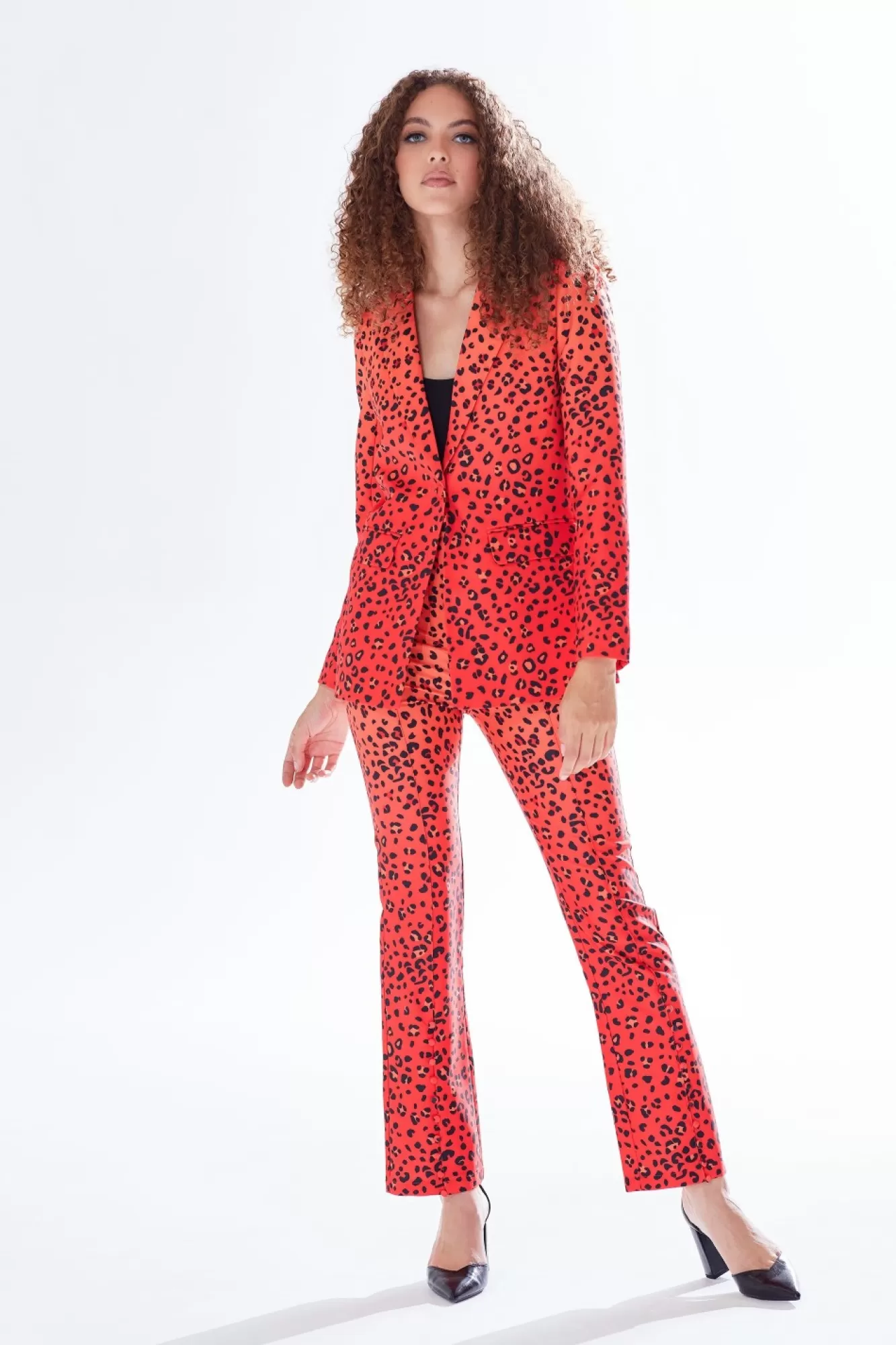 Outerwear^Liquorish Leopard Print Ombre Suit Blazer In Orange Multiorange