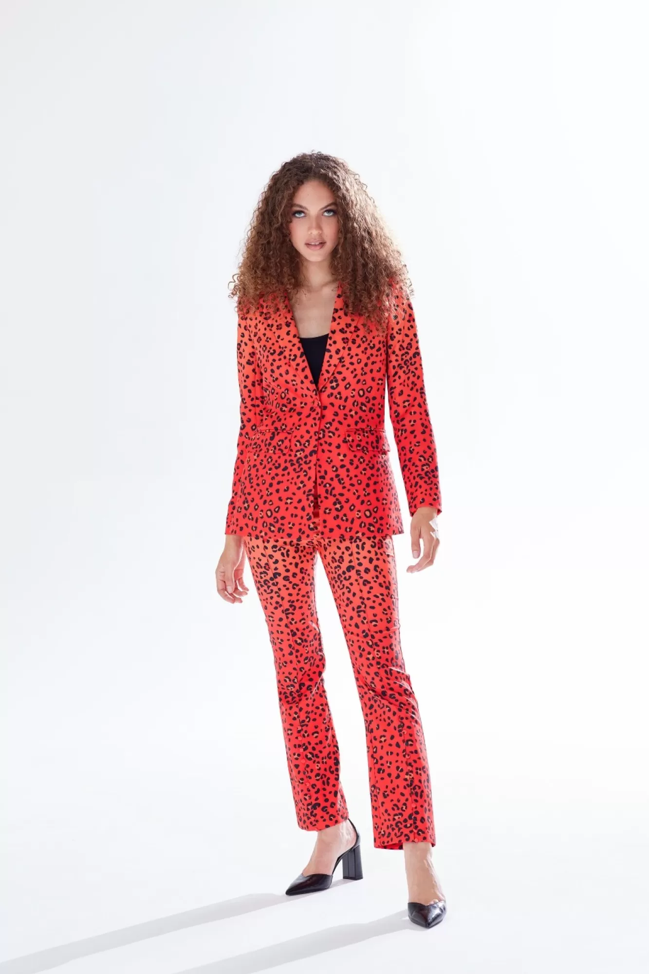 Outerwear^Liquorish Leopard Print Ombre Suit Blazer In Orange Multiorange