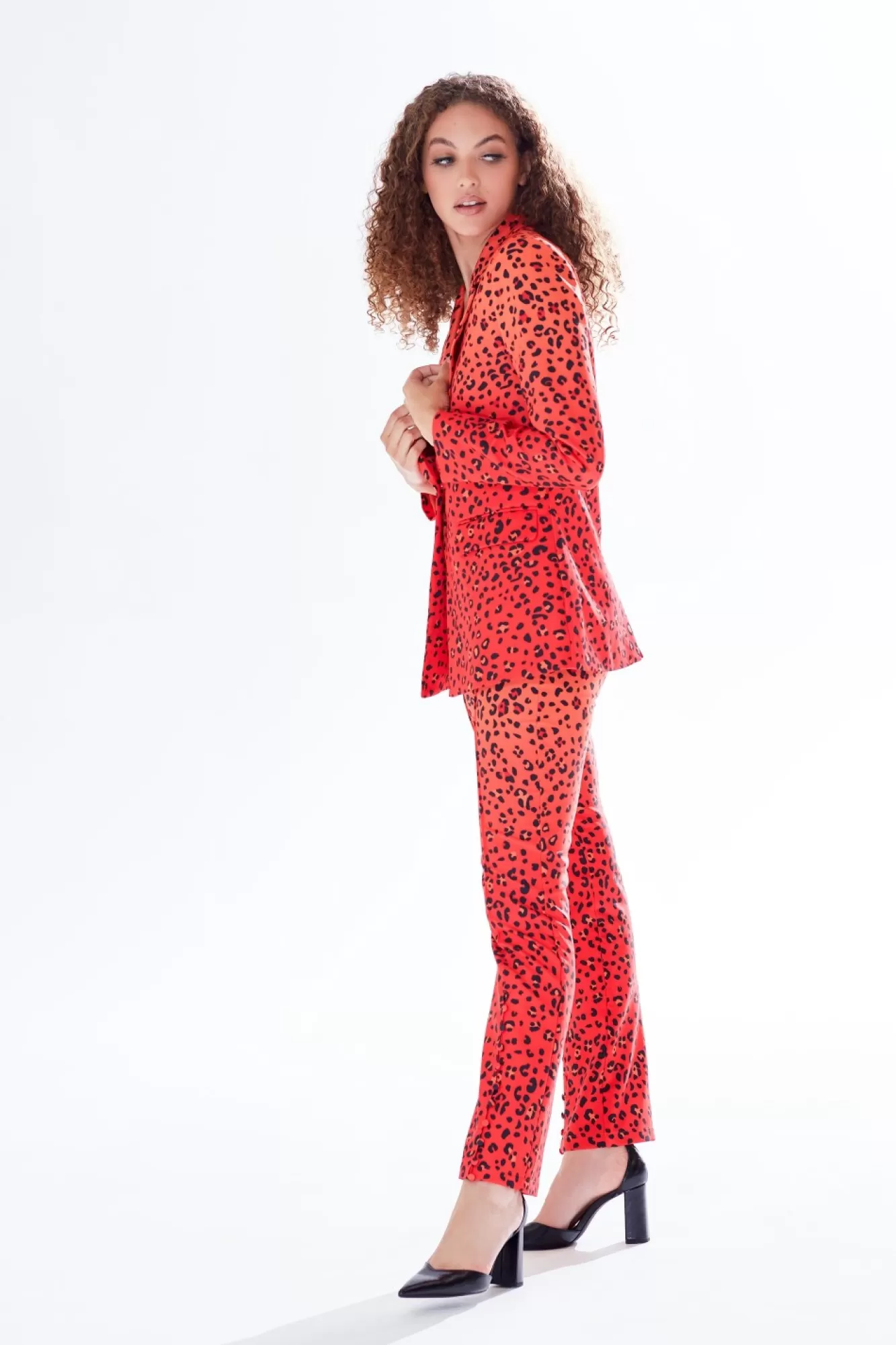 Outerwear^Liquorish Leopard Print Ombre Suit Blazer In Orange Multiorange