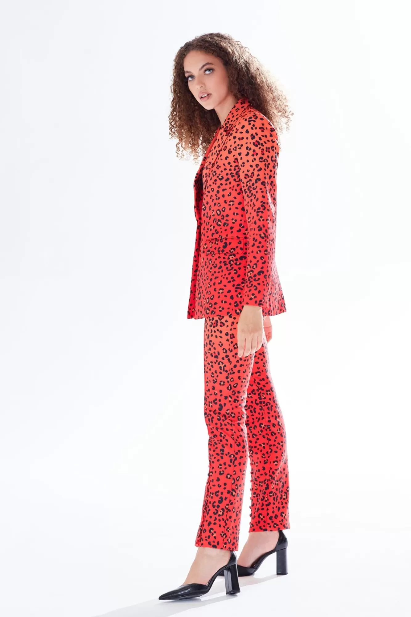 Outerwear^Liquorish Leopard Print Ombre Suit Blazer In Orange Multiorange