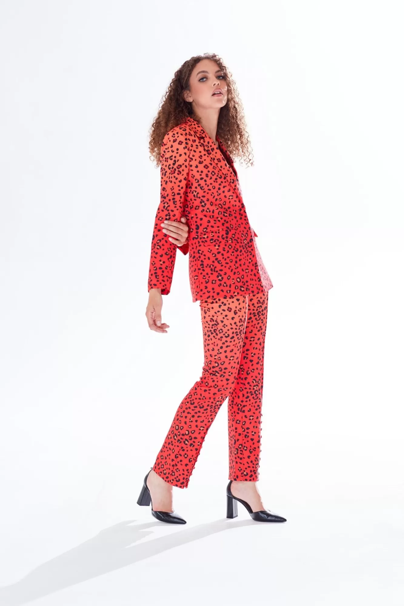Outerwear^Liquorish Leopard Print Ombre Suit Blazer In Orange Multiorange