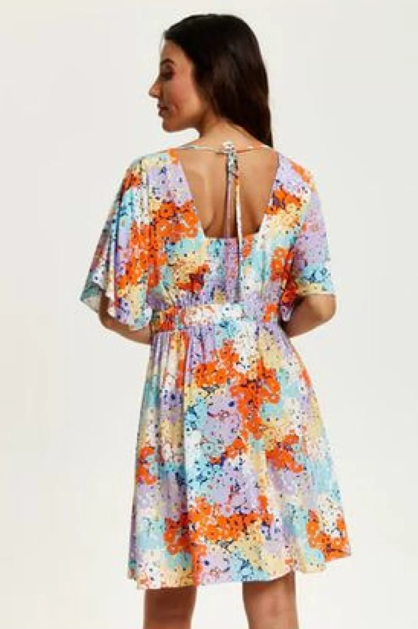 Mini Dresses^Liquorish Multicolour Floral Print Mini Dress With Open Back Multicolor