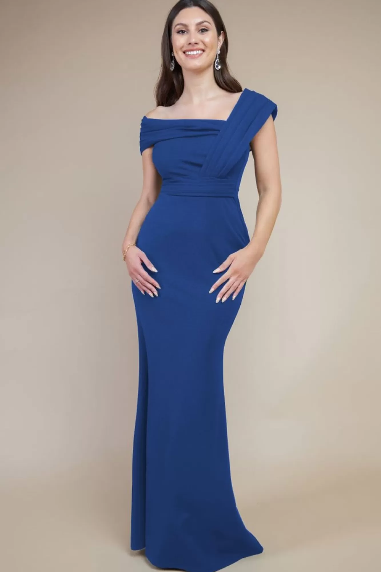 Maxi Dresses^* One Shoulder Scuba Maxi Dress Navy