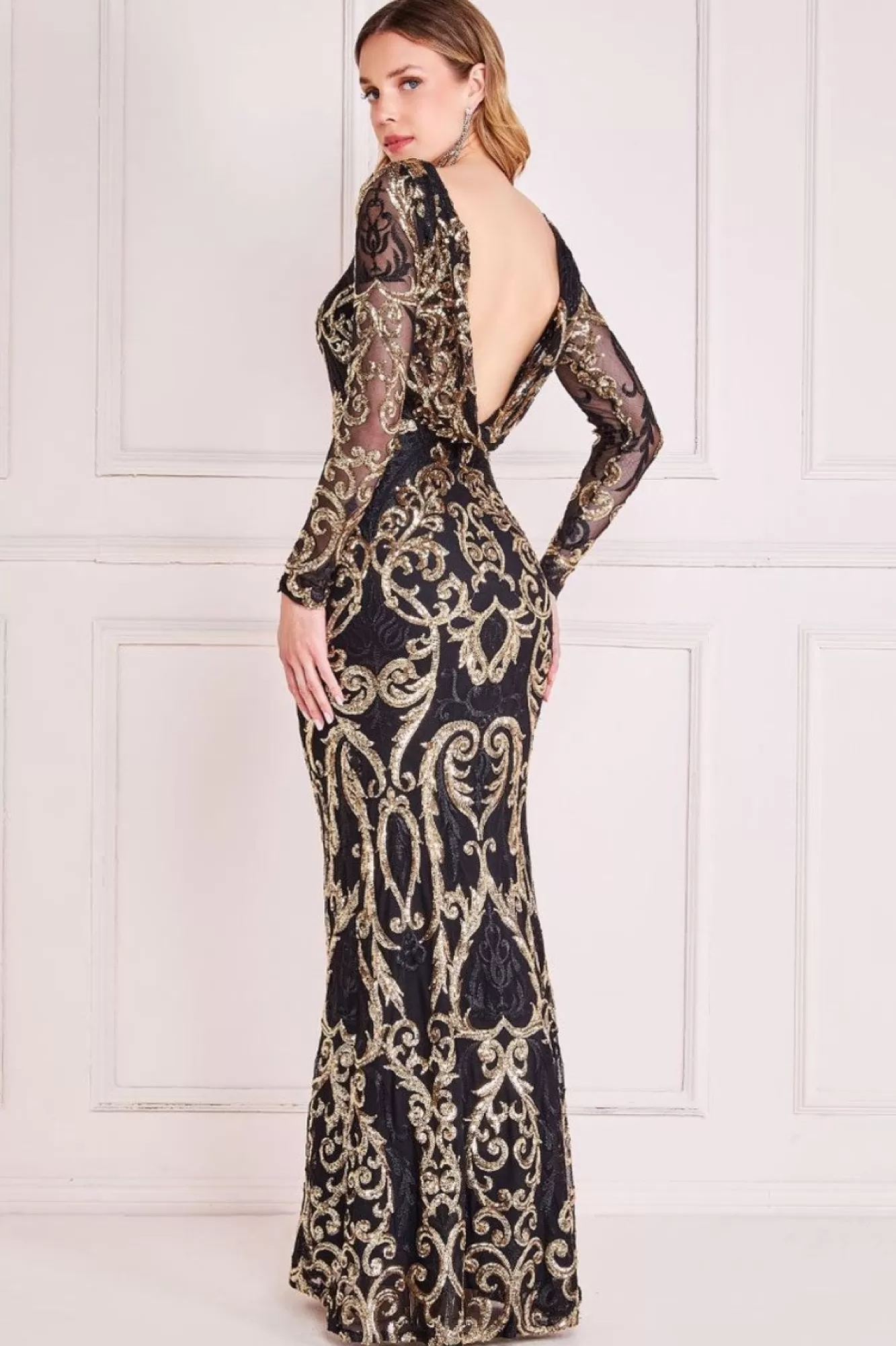 Maxi Dresses^* Sequin Cowl Back Maxi Black