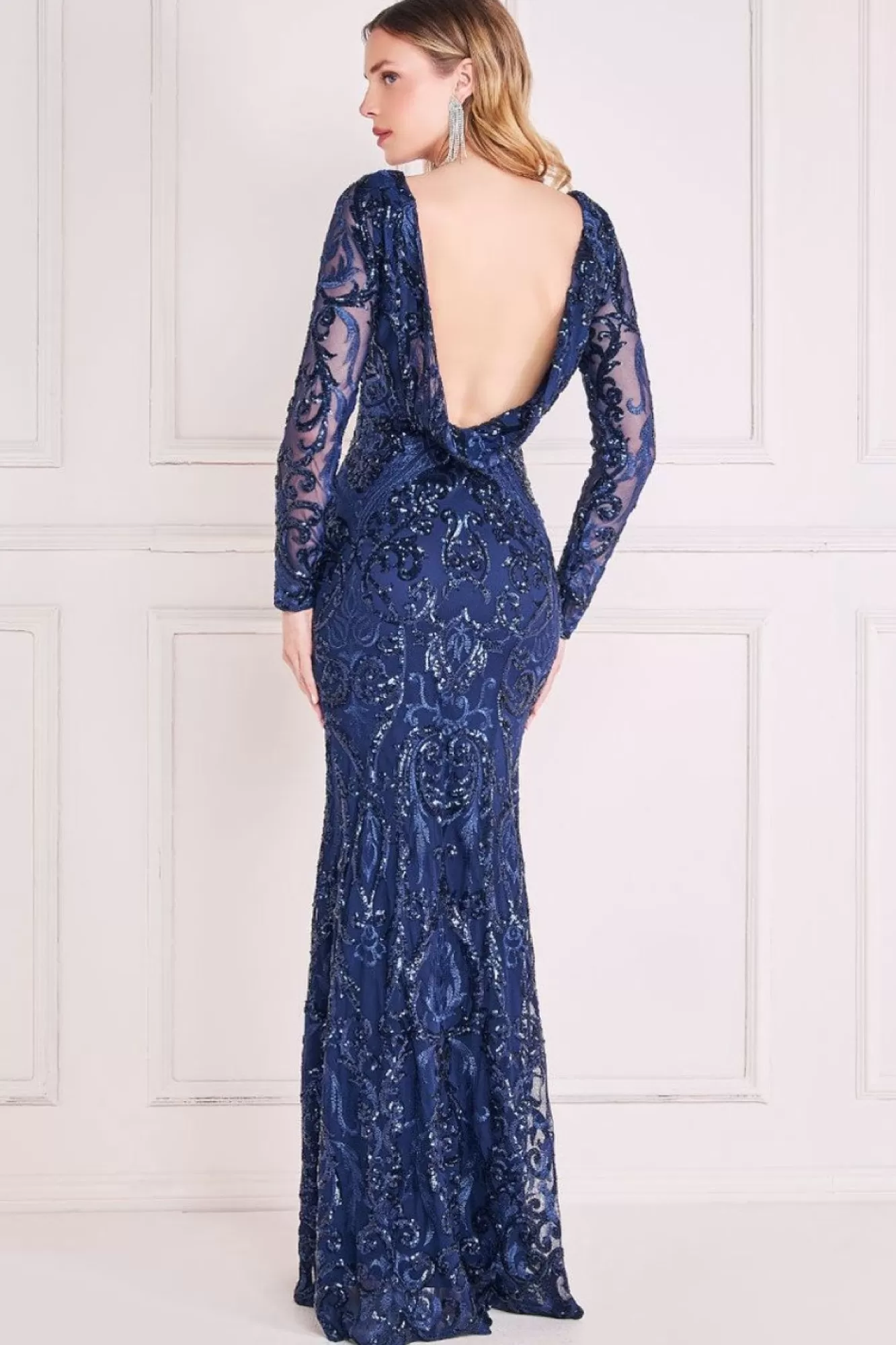 Maxi Dresses^* Sequin Cowl Back Maxi Navy
