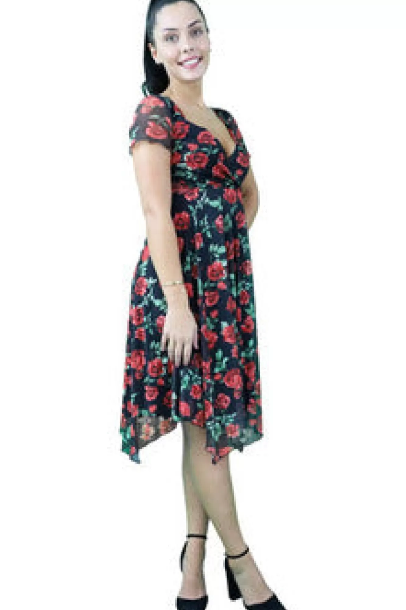 Midi Dresses^Signage Flower Print Wrap Dress Red