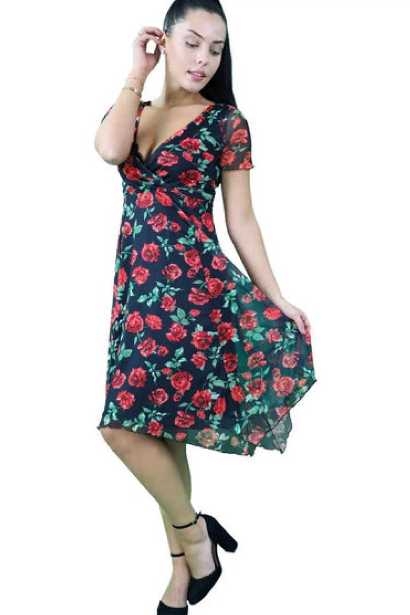 Midi Dresses^Signage Flower Print Wrap Dress Red