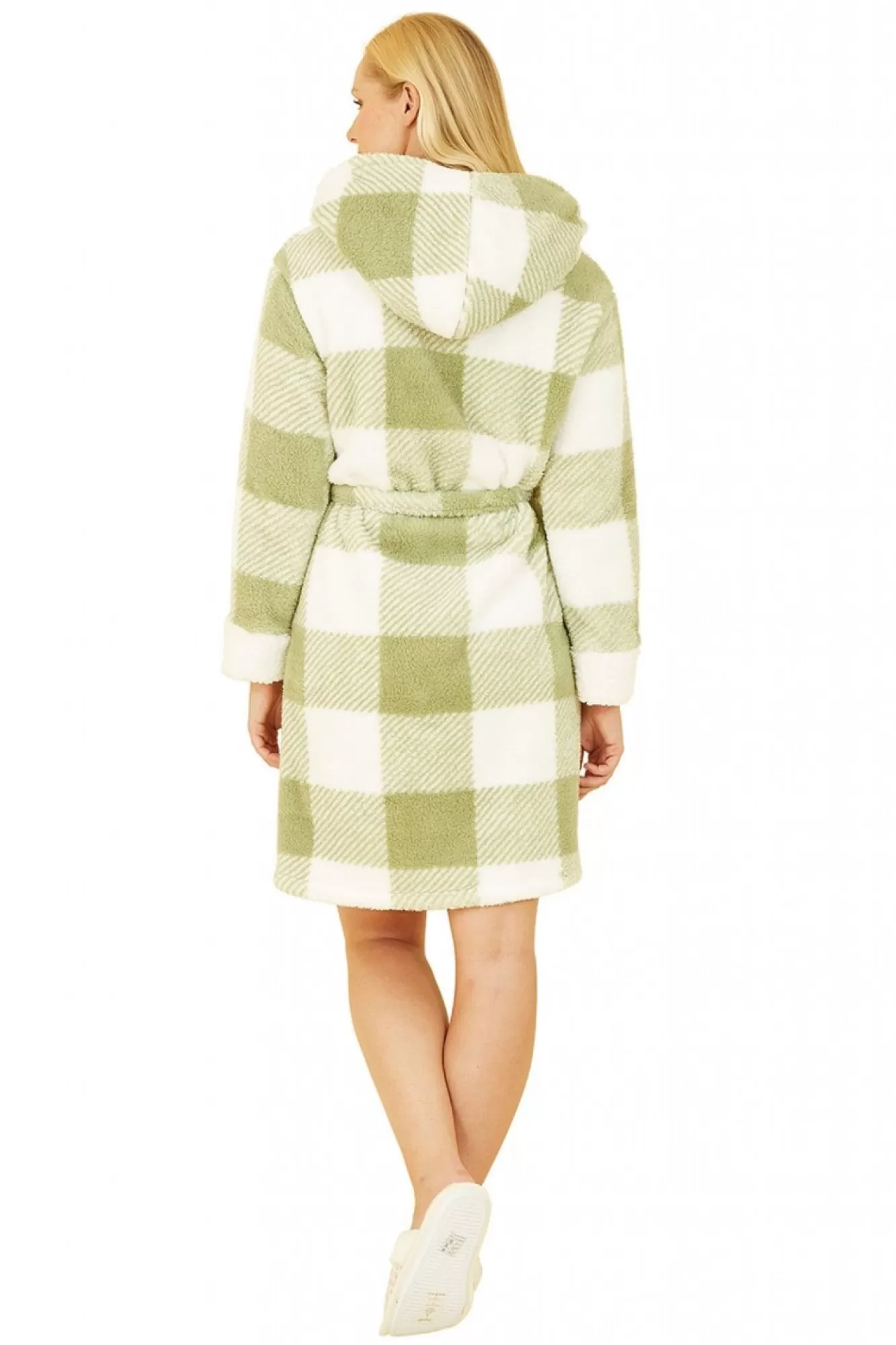 Loungewear & Sleepwear^Yumi Check Super Soft Dressing Gown Green