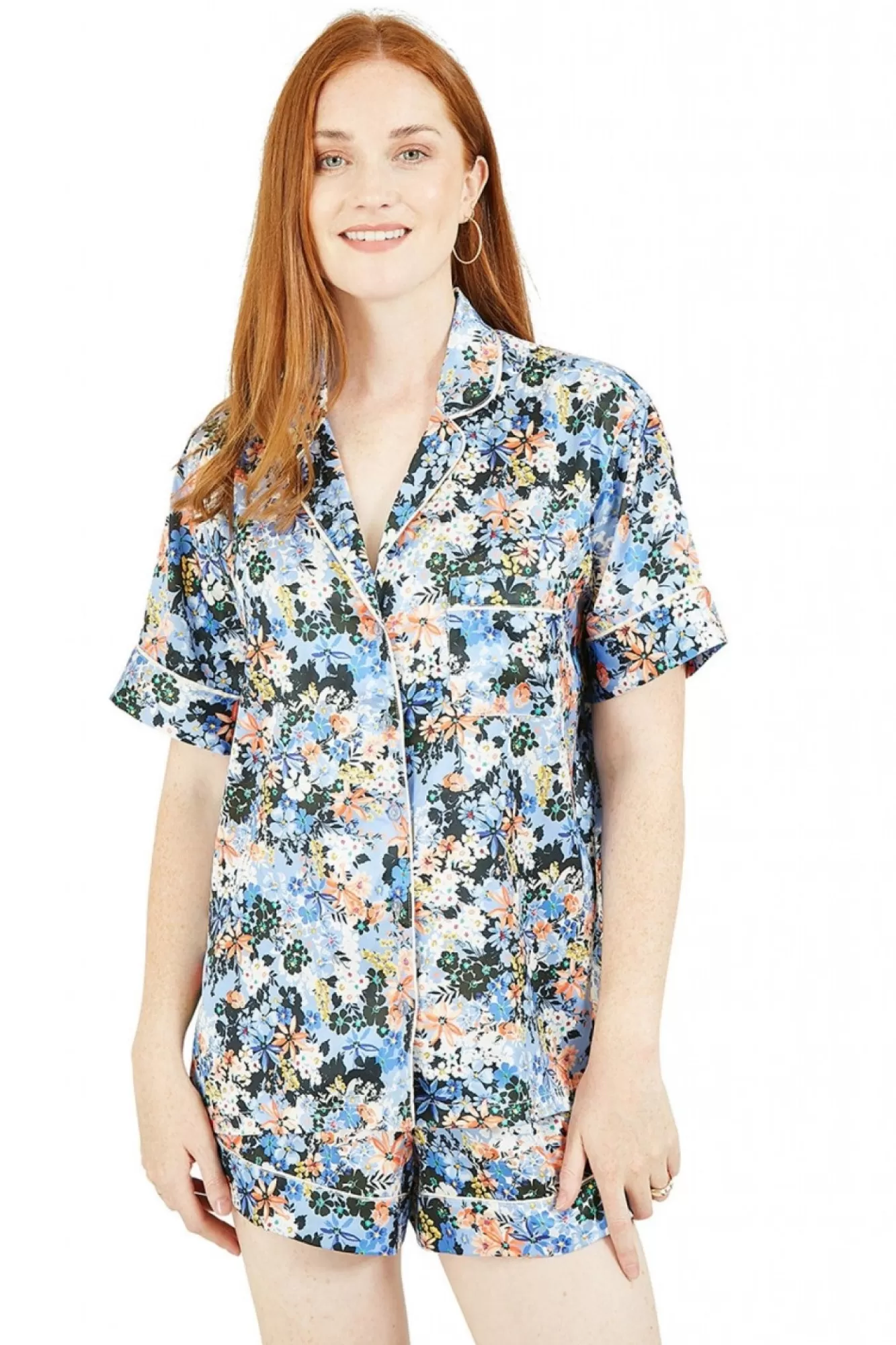 Loungewear & Sleepwear^Yumi Meadow Print Satin Pyjamas Blue