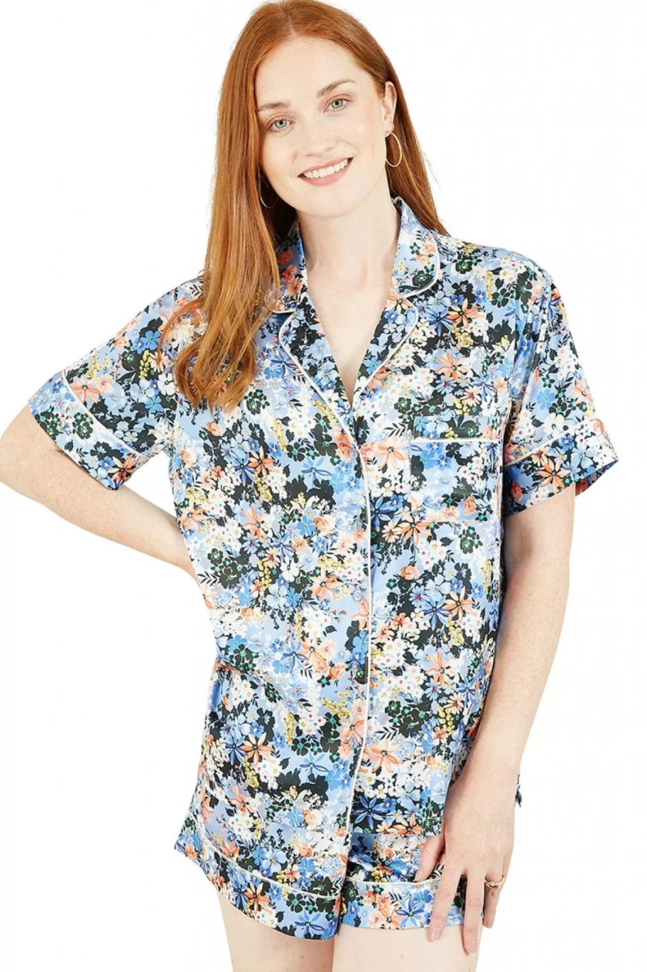 Loungewear & Sleepwear^Yumi Meadow Print Satin Pyjamas Blue